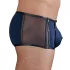 NEK - black lace‑up fishnet‑panel boxer shorts (blue)