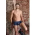 NEK - black lace‑up fishnet‑panel boxer shorts (blue)