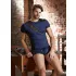 NEK - black lace‑up fishnet‑panel boxer shorts (blue)