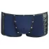 NEK - black lace‑up fishnet‑panel boxer shorts (blue)