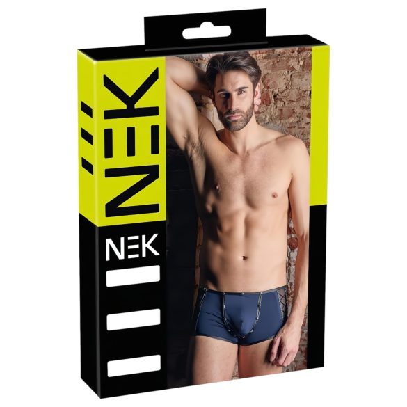 NEK - Blue Boxer Briefs with Black Lace-Up and Mesh Panels - M
