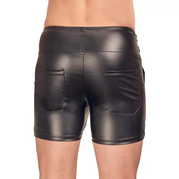 NEK - Men's Long Black Shorts with Metal Buckle - L