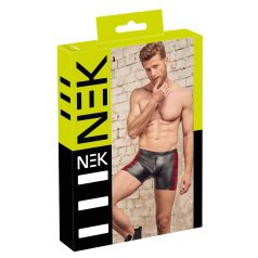 NEK - Black Boxer Briefs with Red Side Panels and Zipper