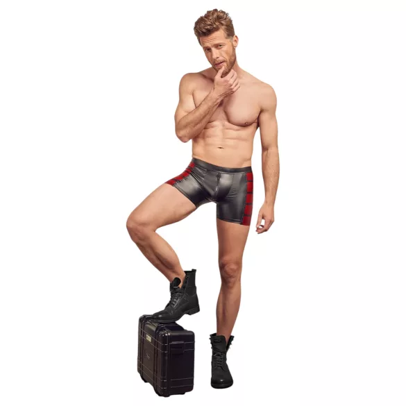 NEK - Black Boxer Briefs with Red Side Panels and Zipper