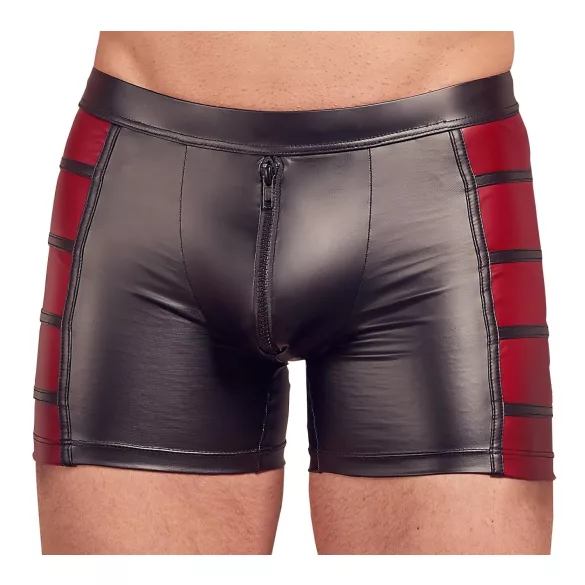 NEK - Black Boxer Briefs with Red Side Panels and Zipper - L