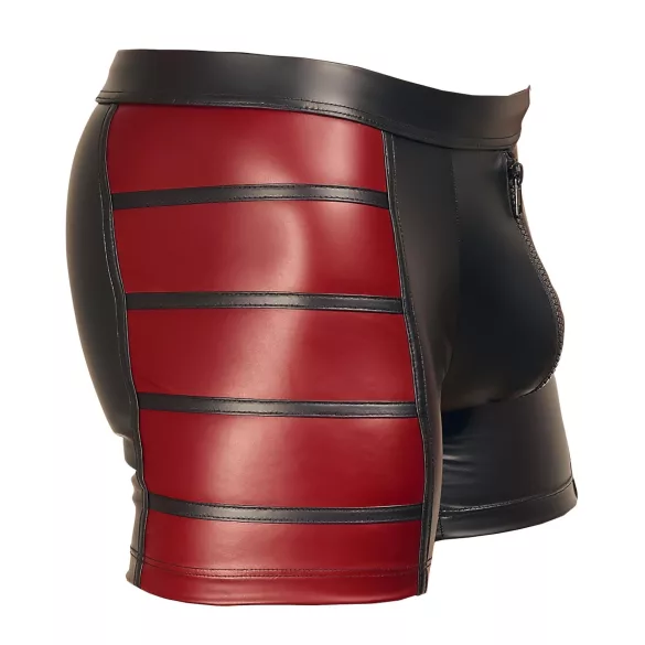 NEK - Black Boxer Briefs with Red Side Panels and Zipper - XL
