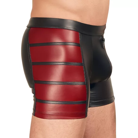 NEK - Black Boxer Briefs with Red Side Panels and Zipper - 2XL