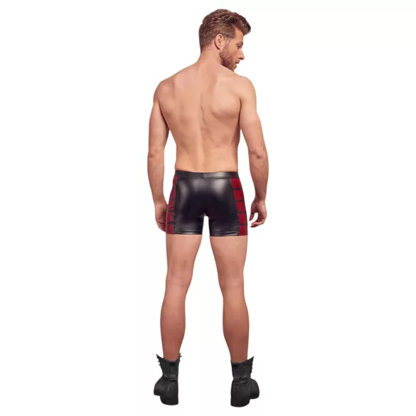 NEK - Black Boxer Briefs with Red Side Panels and Zipper - 2XL