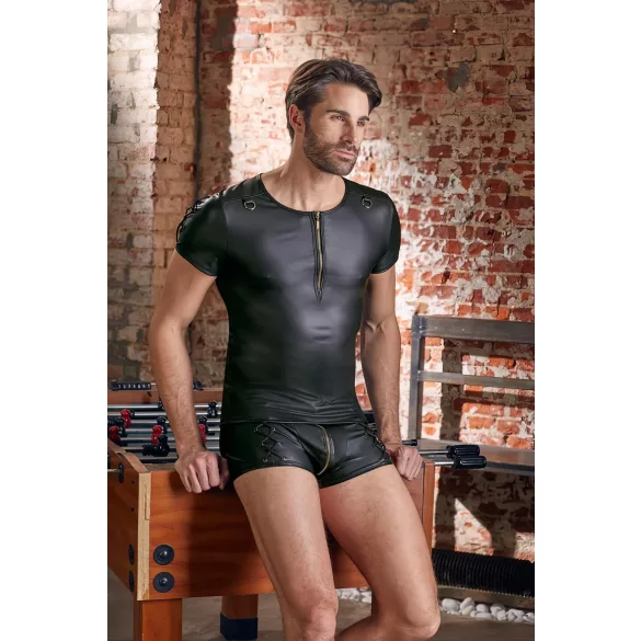 NEK - Matte Finish Men's Black Short Sleeve Top - M