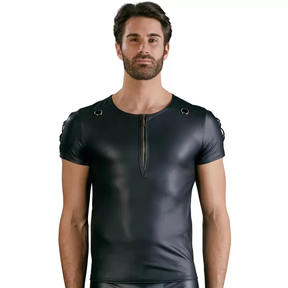 NEK - Matte Finish Men's Black Short Sleeve Top - L