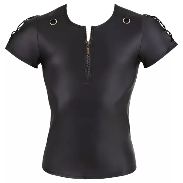 NEK - Matte Finish Men's Black Short Sleeve Top - L