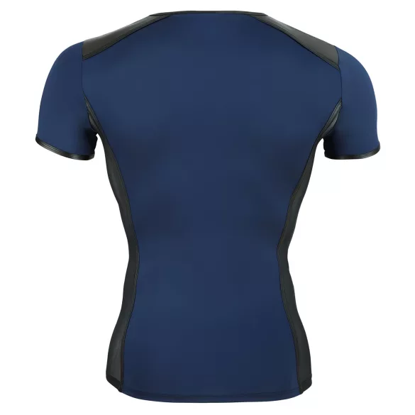 NEK - Men's Black Lace-Up Top with Fishnet Details (Blue)