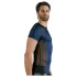 NEK - Men's Black Lace-Up Top with Fishnet Details (Blue)