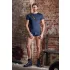 NEK - Men's Black Lace-Up Top with Fishnet Details (Blue)