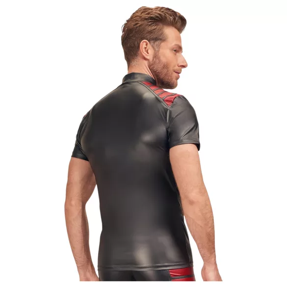 NEK - Men's Black Zip-Up Jacket with Red Accents - XL