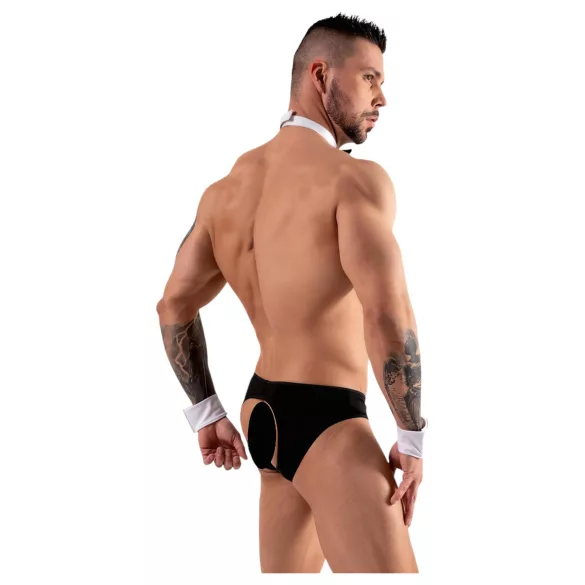 Svenjoyment - Men's Waiter Thong Costume Set (Black & White)