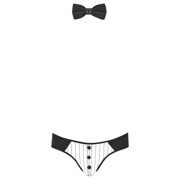 Svenjoyment - Men's Waiter Thong Costume Set (Black & White) - M