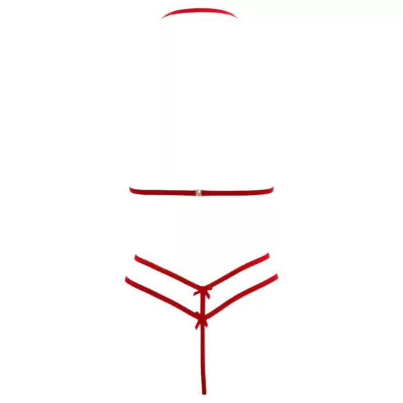 Cottelli - Open Lace Bra Set (Red)