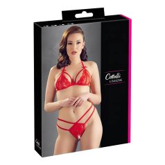 Cottelli - Open Lace Bra Set (Red) - L