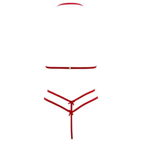 Cottelli - Open Lace Bra Set (Red) - XL