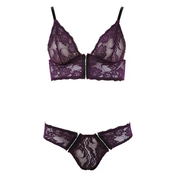 Cottelli - Floral Lace Bra Set (Purple) - M