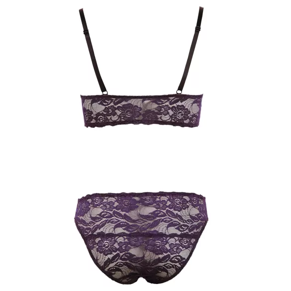 Cottelli - Floral Lace Bra Set (Purple) - M