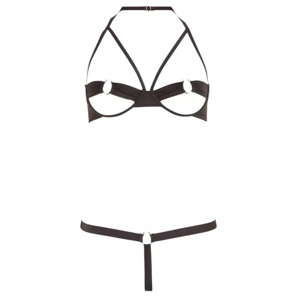 Cottelli - Black Metal Ring Bra Set - 85B/L