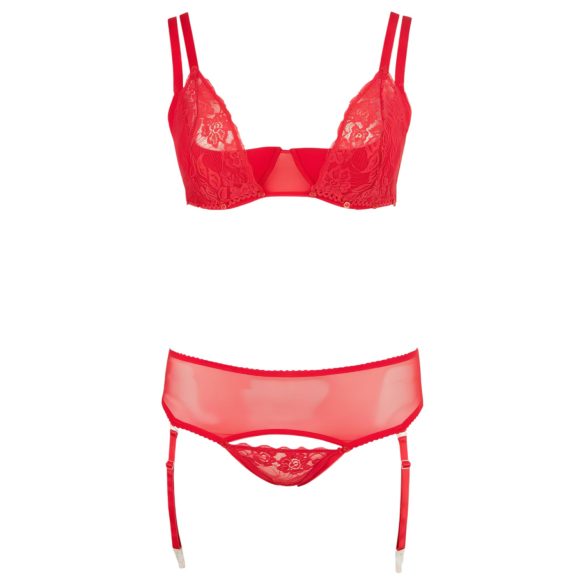 Cottelli Plus Size - Versatile Lingerie Duo (Red) - 90E/XL