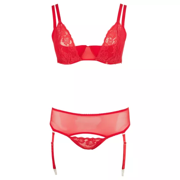 Cottelli Plus Size - Versatile Lingerie Duo (Red) - 95E/2XL