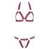 Cottelli - Metallic Ring Open Bra Set (Red) - M/L