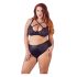 Cottelli Plus Size - Cross Strap Bra & Panty Set (Black)