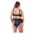 Cottelli Plus Size - Cross Strap Bra & Panty Set (Black) - 85E/L