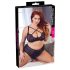 Cottelli Plus Size - Cross Strap Bra & Panty Set (Black) - 85E/L