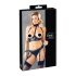 Cottelli Bondage - Shiny Black Bust Lifter Set with Cuffs - L