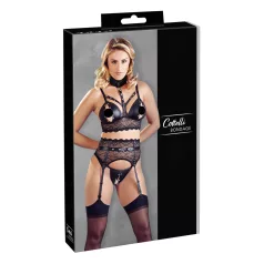 Cottelli Bondage - Lace Lingerie Set with Cuffs (Black)