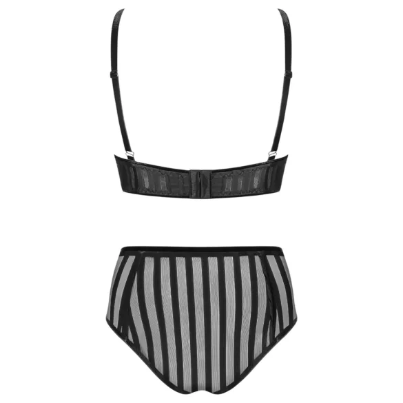 Petite Noir Exclusive - Black Striped Bra Set