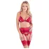Abierta Fina - Sparkling Chain Lingerie Set (Red)