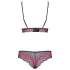 Obsessive Tulia - Lace Lingerie Set (Black-Pink)