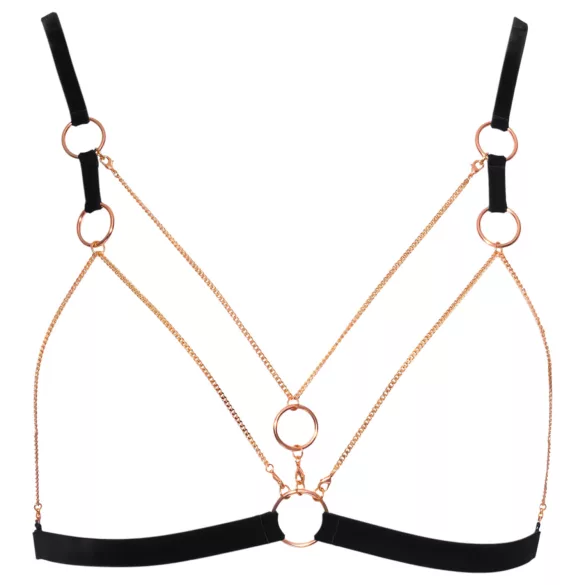 Cottelli - Chain Decorative Body Harness - 2 Piece (Black)  - L