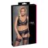 Cottelli Curves - Shiny Lingerie Set (Black)
