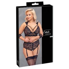 Cottelli Bondage Plus Size - Lace Bra Set (Black) - 3XL