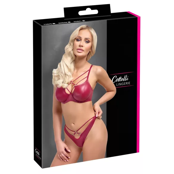 Cottelli Party - Shiny Red Bra Set - 85B/L