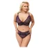 Cottelli Plus Size - Sheer Patterned Bra Set (Purple)
