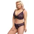 Cottelli Plus Size - Sheer Patterned Bra Set (Purple)