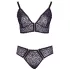 Cottelli Plus Size - Sheer Patterned Bra Set (Purple)