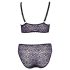 Cottelli Plus Size - Sheer Patterned Bra Set (Purple) - 2XL