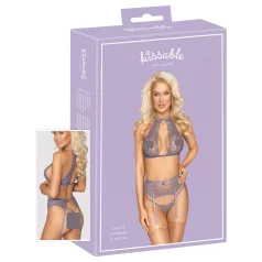 Kissable - lace lingerie set (purple) - L/XL