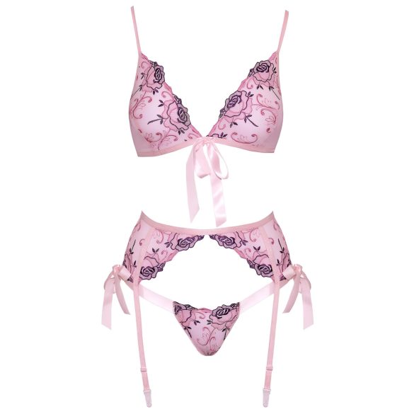 Kissable - Rose Embroidered Lingerie Set (Pink)