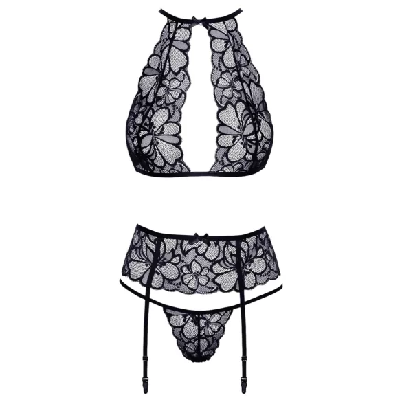 Kissable - Halter Neck Lace Bra Set (Black) - L/XL