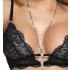 Abierta Fina - Black Lace Open Bra Set - L